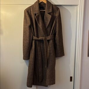 Sam Edelman Brown Herringbone Trench Coat